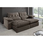 Sofá 5 Lugares Retrátil E Reclinável Mônaco Veludo Com Molas