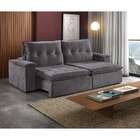 Sofá 5 Lugares Retrátil E Reclinável Pinheiros Veludo Chumbo