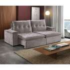 Sofá 5 Lugares Retrátil E Reclinável Pinheiros Veludo Cinza 2