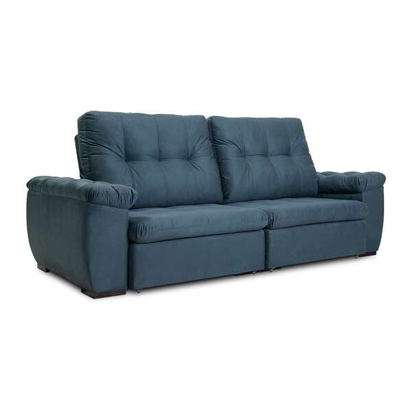 Sofá 5 Lugares Retrátil E Reclinável Tivoli Veludo Chumbo