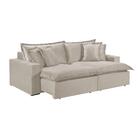 Sofá 5 Lugares Retrátil Encosto Fixo M-145 Veludo Martins Cre