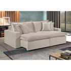 Sofá 5 Lugares Retrátil Encosto Fixo M-145 Veludo Martins Cre