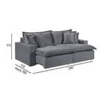 Sofá 5 Lugares Retrátil Encosto Fixo M-145 Veludo Martins Gra