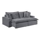 Sofá 5 Lugares Retrátil Encosto Fixo M-145 Veludo Martins Gra