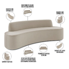 Sofá 5 Lugares Sala De Estar Cancún D02 Veludo Champagne 300