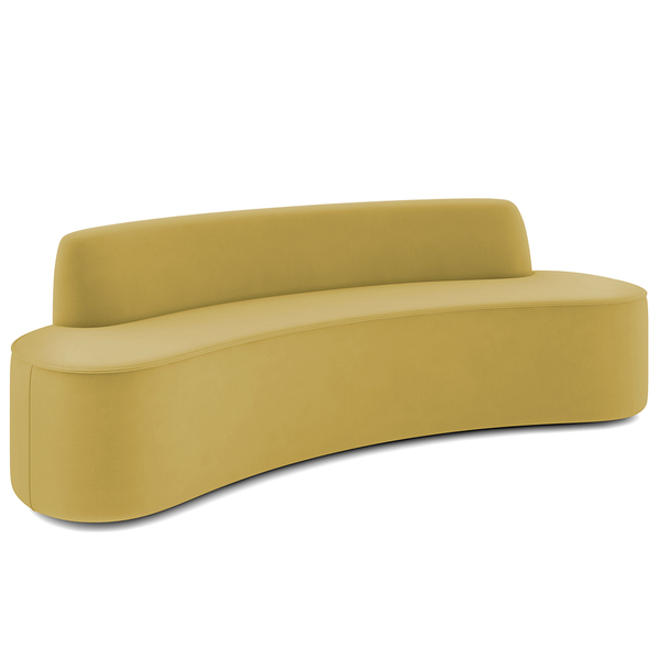 Sofá 5 Lugares Sala De Estar Cancún D02 Veludo Mostarda 300 C