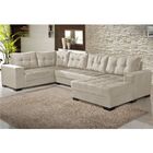 Sofá 6 Lugares Bia De Canto Suede Areia G30 - Império Estofad