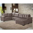 Sofá 6 Lugares Bia De Canto Suede Marrom Claro G30 - Império