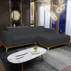 Sofá 6 Lugares Com Chaise Direito Sala De Estar Molino 350cm