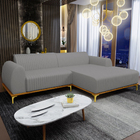 Sofá 6 Lugares Com Chaise Direito Sala Estar Molino 350cm D02