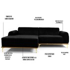 Sofá 6 Lugares Com Chaise Esquerdo Para Sala Molino 350cm D02