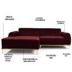 Sofá 6 Lugares Com Chaise Esquerdo Para Sala Molino 350cm D02