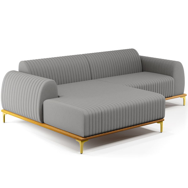 Sofá 6 Lugares Com Chaise Esquerdo Sala Estar Molino 350cm D0