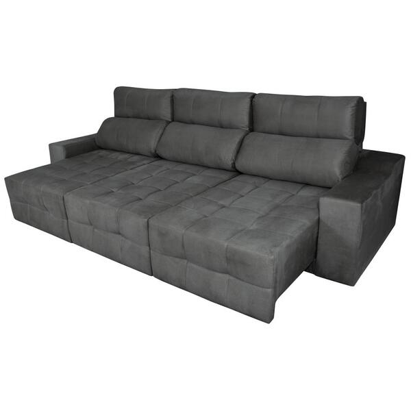 Sofá 6 Lugares Connect Retrátil E Reclinável 3,20m Veludo