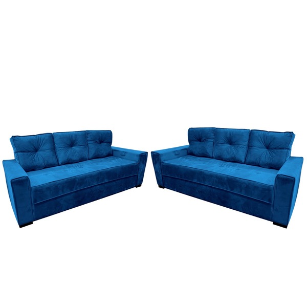 Sofá 6 Lugares Dallas Living Azul Leroy Merlin