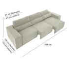 Sofá 6 Lugares Net Reale Assento Retrátil E Reclinável Suede