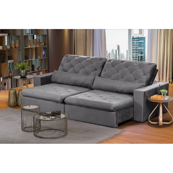 Sofá 6 Lugares Rio Branco Modular 2.90 Mt Retrátil E Reclináv