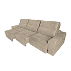 Sofá 6 Lugares Roma Retrátil E Reclinável Suede Amassado -