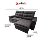 Sofá 7 Lugares 380 Cm Retrátil Mola Bonnel Pillow D28 Real Ve