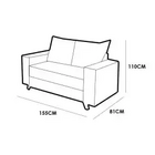 Sofá 8100 2 Lugares Em Veludo Com Almofadas Soltas 155cm Boar