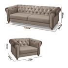Sofá + Poltrona Chesterfield Arte Estofados Viena Sued Bege
