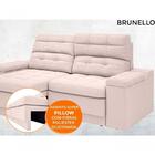 Sofá  Brunello 1,70m Retrátil E Reclinável Velosuede Areia -