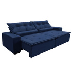 Sofá  Canadá Retratil E Reclinavel 2,32 Mts Suede Azul Caroli