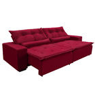 Sofá  Canadá Retratil E Reclinavel 2,32 Mts Suede Vermelho Ca