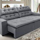 Sofá  Concept 290cm Retrátil Com Molas Cinza - Ws