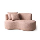 Sofá  Decorativo Curvo Orgânico Nature Gaia Boucle Rosê - Mon
