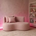 Sofá  Decorativo Curvo Orgânico Nature Gaia Boucle Rosê - Mon