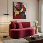 Sofá  Decorativo Curvo Orgânico Nature Gaia Suede Bordô - Mon