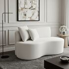 Sofá  Decorativo Curvo Orgânico Nature Gaia Suede Branco - Mo