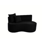 Sofá  Decorativo Curvo Orgânico Nature Gaia Suede Preto - Mon