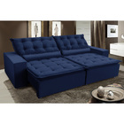 Sofá  Elegance Retratil E Reclinavel 2,32 Mts Suede Azul Caro
