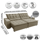 Sofá  Elegance Retratil E Reclinavel 2,32 Mts Suede Castor Ca