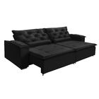 Sofá  Lisboa Retratil E Reclinavel 2,32 Mts Suede Preto Carol