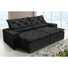 Sofá  Monaco Retratil E Reclinavel 2,32 Mts Suede Preto Carol