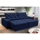 Sofá  Sevilha Retratil E Reclinavel 2,32 Mts Suede Azul Carol