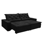 Sofá  Sevilha Retratil E Reclinavel 2,32 Mts Suede Preto Caro