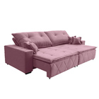 Sofá  Toquio Retratil E Reclinavel 2,32 Mts Suede Rosa Caroli