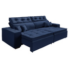Sofá  Veneza Retratil E Reclinavel 2,32 Mts Suede Azul Caroli