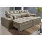 Sofá  Veneza Retratil E Reclinavel 2,32 Mts Suede Castor Caro