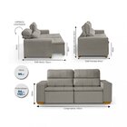 Sofá Alabama 3 Lugares Retrátil Reclinável 1,95m Mola Bonnel