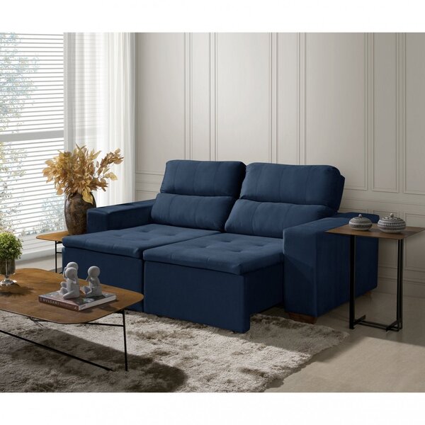 Sofá Alabama 3 Lugares Retrátil Reclinável 1,95m Mola Bonnel