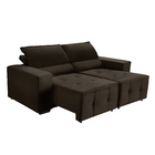 Sofá Alamo Retratil E Reclinável 1,72 Mts Suede Café   Caroli