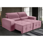 Sofá Alamo Retratil E Reclinável 1,72 Mts Suede Rosa  Carolin
