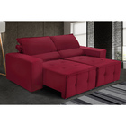 Sofá Alamo Retratil E Reclinável 1,72 Mts Suede Vermelho Caro