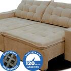 Sofá Amazonas 250cm Retrátil Com Molas Castor