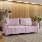 Sofá Amelie 3 Lugares Em Veludo Yescasa Rosa